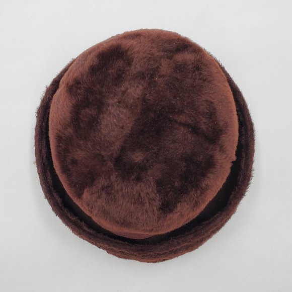 Amy New York Faux Fur & Wool Cloche main image 4